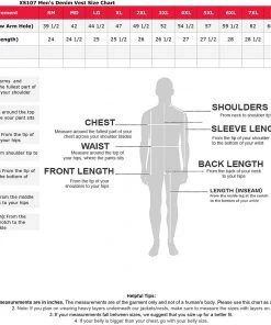 Genuine Leather Men’s XS107 Classic Black Snap Front Denim Vest With Shirt Style Collar