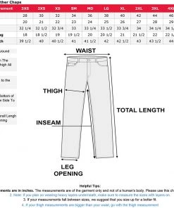 Genuine Leather XS1115 Men’s Classic Black Leather Chaps Motorcycle Pants & Chaps