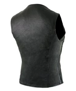 Milwaukee Leather XS1216 Ladies Black Leather Vest With Front Laces