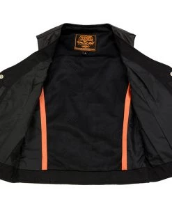 Milwaukee Leather XS1216 Ladies Black Leather Vest With Front Laces