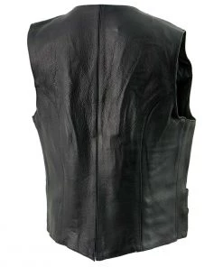 Motorcycle Vests Milwaukee Leather XS1253 Women's Classic Black Leather Vest With Buffalo Nickel Snap Buttons