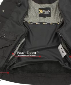 Motorcycle Vests Xelement XS13001 Men's'Barrage' Flat Black Club Leather Vest