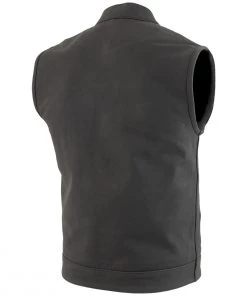 Motorcycle Vests Xelement XS13001 Men's'Barrage' Flat Black Club Leather Vest