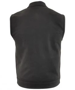 Motorcycle Vests Xelement XS13001 Men's'Barrage' Flat Black Club Leather Vest