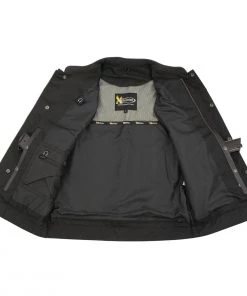 Motorcycle Vests Xelement XS13001 Men's'Barrage' Flat Black Club Leather Vest