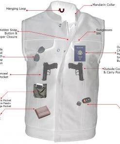 Motorcycle Vests Xelement XS13001 Men's 'Barrage' Flat Black Club Leather Vest