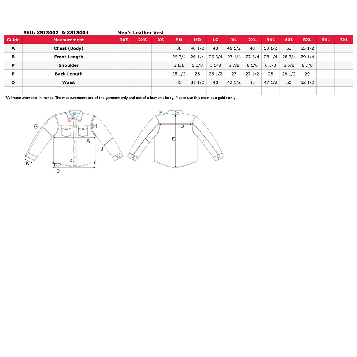 Xelement ‘Gold Series’ XS13004 Men's 'Dagger’ Black Leather MC Vest With Flannel Liner