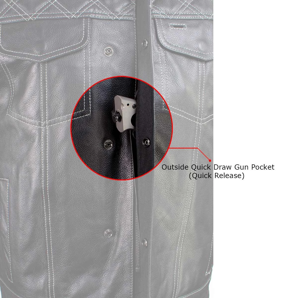 Motorcycle Vests Xelement XS13003 Men's 'Stars And Stripes’ Black Leather MC Vest With USA Flag Liner