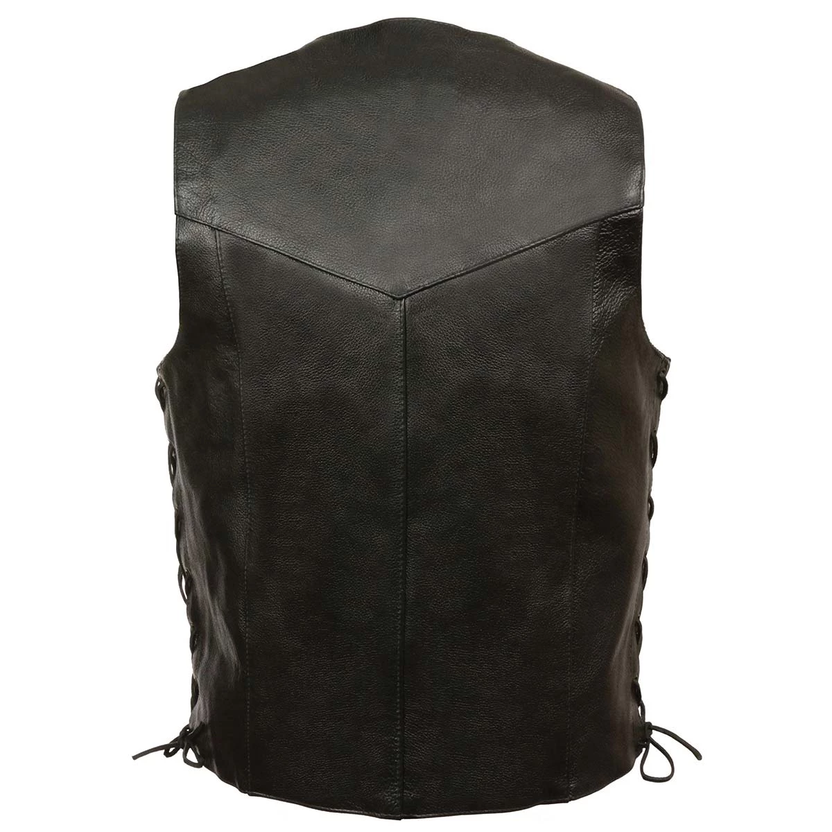 Milwaukee Leather Leather King XS1315LET Men's Classic ‘Side Laced’ Black Leather Vest