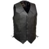 Milwaukee Leather Leather King XS1315 Men's Classic ‘Side Laced’ Black Leather Vest Motorcycle Vests