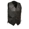 Genuine Leather Men’s XS13512 Black Classic Braided Motorcycle Biker Vest