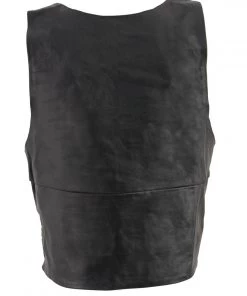 Milwaukee Leather SH1367 Men's Black Replica Bulletproof Style Tactical Street Leather Vest