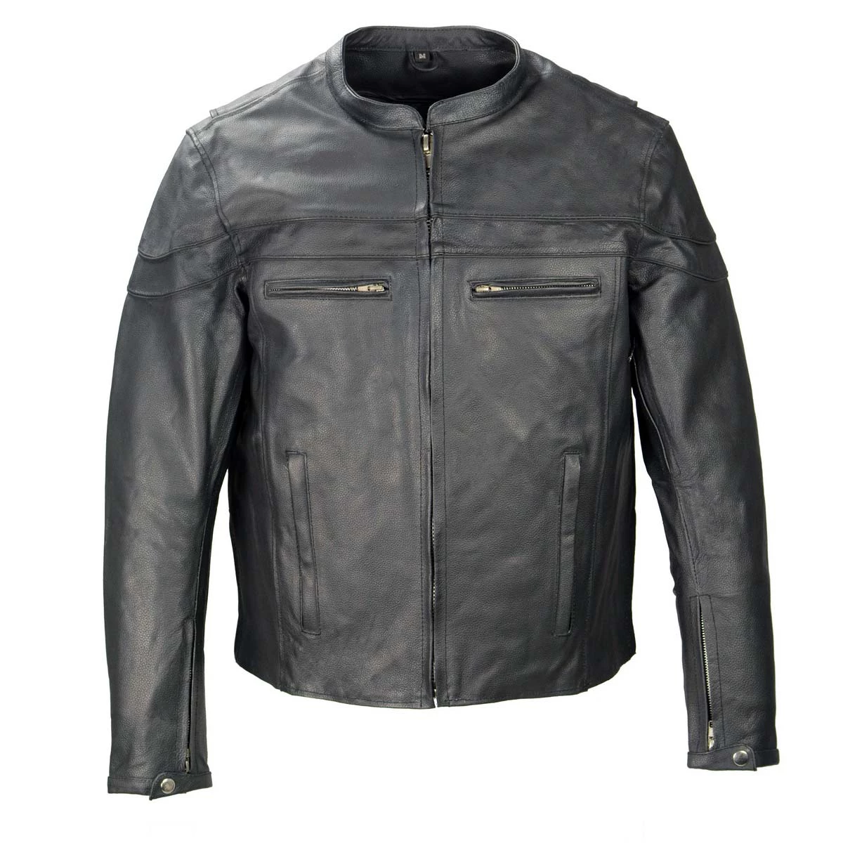 Event Leather SH1408 Men's Black ‘Sporty Crossover’ Vented Black Leather Moto Jacket Leather Motorcycle Jackets