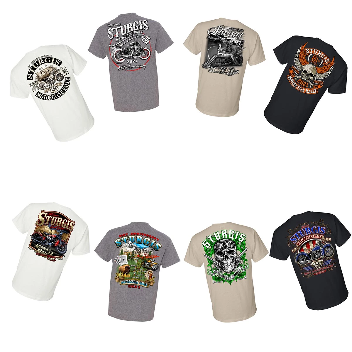 Riding Gear Biker Clothing Co. XS16008 Men’s 81st ‘Sturgis’ Assorted 4 Shirts For $40.00 T-Shirts