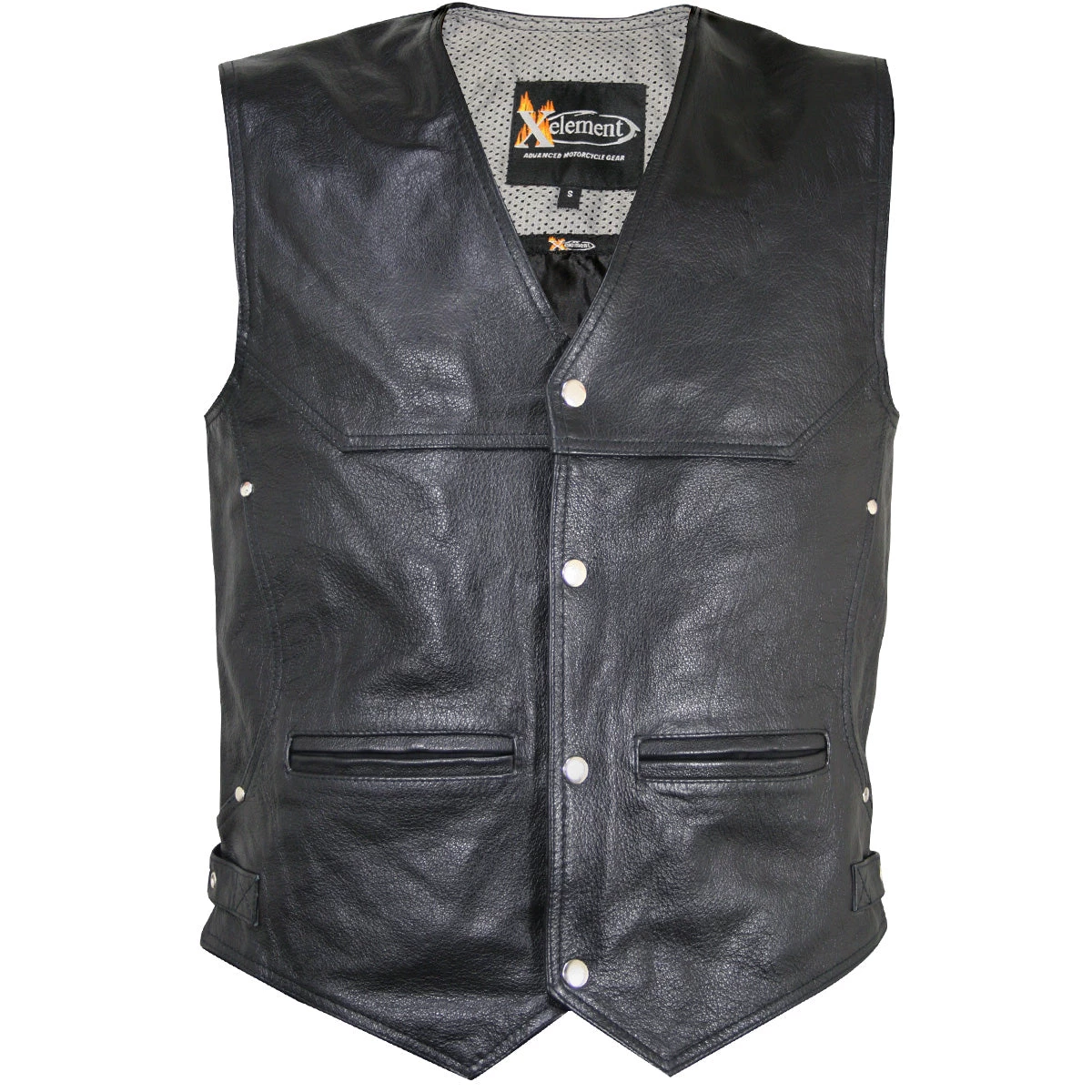 Xelement XS1927 Men's 'Road King' Black Leather Biker Vest Motorcycle Vests