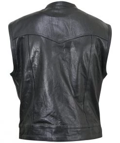 Xelement XS1937 Men's'Quick Draw' Black Leather Motorcycle Vest Motorcycle Vests