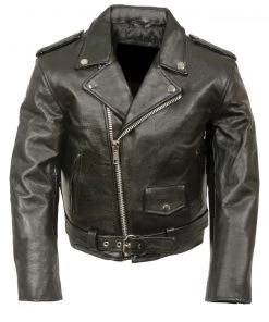 Genuine Leather XS2010 Classic Black Toddlers Motorcycle Leather Jacket