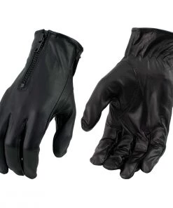Genuine Leather Riding Gear Men’s XG2054 Black Biker Leather Motorcycle Riding Gloves