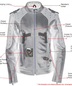 Xelement XS22001 Women's 'Scuba' Leather Jacket With Reflective Wings And Studs