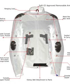 Motorcycle Jackets Xelement 'Gold Series' XS22005 Women's Black 'Cool Racer' Textile And Soft-Shell Scooter Jacket With X-Armor