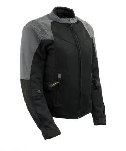 Xelement'Gold Series' XS22007 Ladies'Be Cool' Black With Grey Textile And Soft-Shell Motorcycle Jacket With X-Armor Motorcycle Jackets