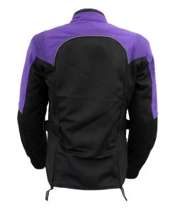 Xelement 'Gold Series' XS22008 Ladies 'Be Cool' Black With Purple Textile And Soft-Shell Motorcycle Jacket With X-Armor