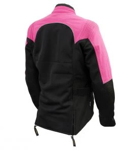 Xelement'Gold Series' XS22009 Ladies'Be Cool' Black With Fuchsia Textile And Soft-Shell Motorcycle Jacket With X-Armor