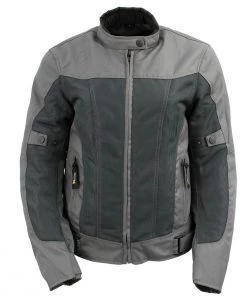 Motorcycle Jackets Xelement XS22012 Ladies 'Shade' Grey Textile And Mesh Scooter Jacket With X-Armor