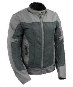 Motorcycle Jackets Xelement XS22012 Ladies'Shade' Grey Textile And Mesh Scooter Jacket With X-Armor