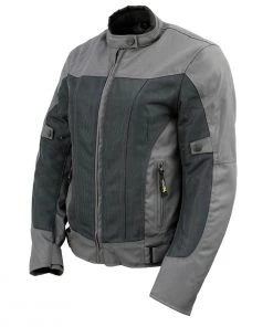 Motorcycle Jackets Xelement XS22012 Ladies'Shade' Grey Textile And Mesh Scooter Jacket With X-Armor