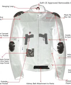 Xelement XS22012 Ladies'Shade' Black Textile And Mesh Scooter Jacket With X-Armor