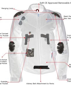 Xelement'Gold Series' XS22007 Ladies'Be Cool' Black With Grey Textile And Soft-Shell Motorcycle Jacket With X-Armor Motorcycle Jackets