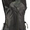 Motorcycle Vests Xelement XS24001 Ladies ‘Winged’ Black Studded Leather Vest With Side Laces And Reflective Wings