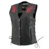 Xelement XS24006 Ladies ‘Gemma’ Black And Red Leather Vest With Side Lace Adjustment Motorcycle Vests