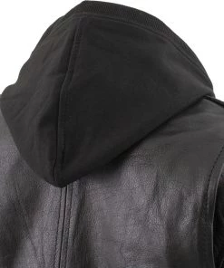 Xelement XS2516 Ladies ‘Madame’ Black Hooded Vented MC Leather Jacket Leather Motorcycle Jackets