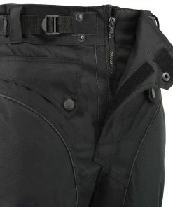 Genuine Leather Motorcycle Pants & Chaps Men's XS2821 Black Water-Resistant Nylon Racing Over Pants