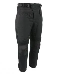 Genuine Leather Motorcycle Pants & Chaps Men's XS2821 Black Water-Resistant Nylon Racing Over Pants