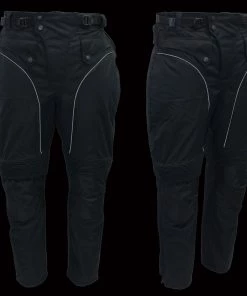 Genuine Leather Motorcycle Pants & Chaps Men's XS2821 Black Water-Resistant Nylon Racing Over Pants