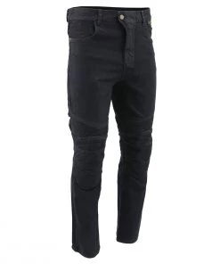 Genuine Leather Motorcycle Pants & Chaps Men’s XS2822 Black Denim Motorcycle Pants With CE Approved Armor