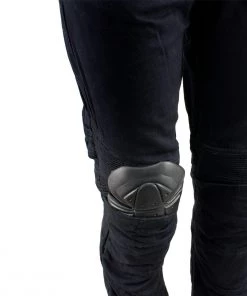 Genuine Leather Ladies XS2823 Black Denim Motorcycle Pants With CE Approved Armor