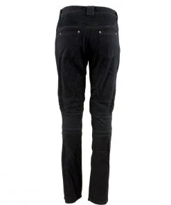 Genuine Leather Ladies XS2823 Black Denim Motorcycle Pants With CE Approved Armor