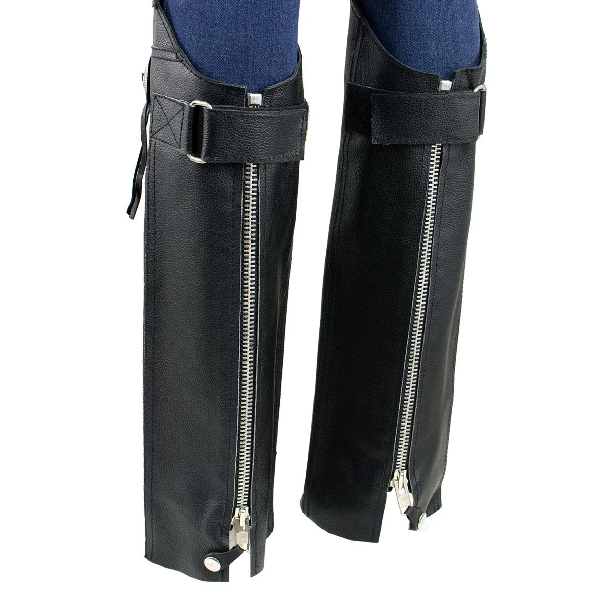 Xelement XS300 Women's Black Leather Half Chaps With Conchos Motorycle Pants & Chaps