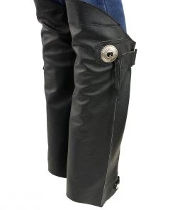 Xelement XS300 Women's Black Leather Half Chaps With Conchos Motorycle Pants & Chaps