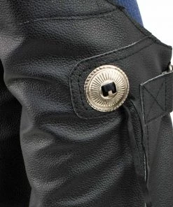 Xelement XS300 Women's Black Leather Half Chaps With Conchos Motorycle Pants & Chaps