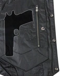 Xelement XS3540 Men's'Wreck' Distressed Brown Multi-Pocket Leather Vest