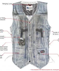 Xelement XS3540 Men's'Wreck' Distressed Brown Multi-Pocket Leather Vest