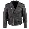Genuine Leather Leather Motorcycle Jackets Men's XS400 Black Classic Side Lace Police Style Motorcycle Jacket