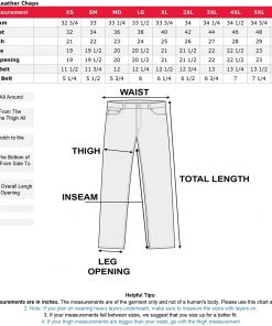 Genuine Leather Motorcycle Pants & Chaps Men's XS43401 Black Thermal Lined 3 Pocket Leather Motorcycle Chaps