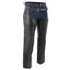 Genuine Leather Motorcycle Pants & Chaps Men's XS43401 Black Thermal Lined 3 Pocket Leather Motorcycle Chaps
