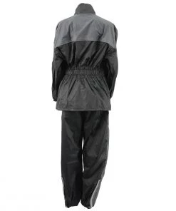 NexGen Ladies XS5001 Black And Grey Water Proof Rain Suit With Reflective Piping Rain Gear